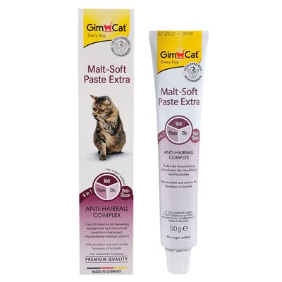 GimCat Malt-Soft Paste Extra Паста для котів для виведення шерсті зі шлунка, 50г G-407364/417929 фото