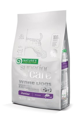 Nature's Protection Superior Care White Dogs Grain Free Junior All Breeds, 1,5кг NPSC45671 фото
