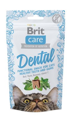 Brit Care Cat Snack Dental Ласощі для підтримання здоров'я зубів у котів, 50г 111263/1371 фото