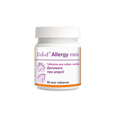 Вітаміни Dolfos Dolvit Allergy Mini - для зменшення Алергії у собак та котів, 60 табл 3756-60 фото