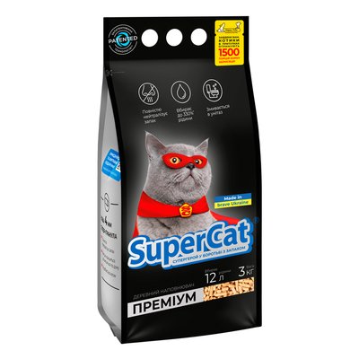 Super Cat Premium - дерев'яний наповнювач для котів, гранула: 4мм 3547 фото