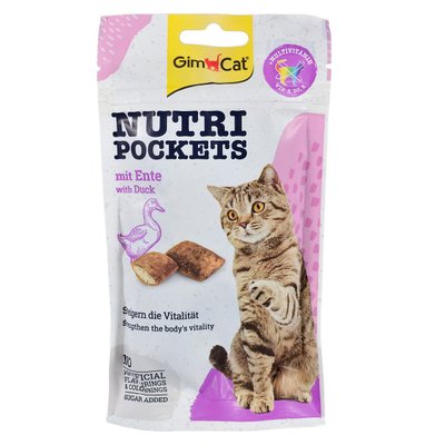 GimCat Nutri Pockets Duck & Multivitamin - подушечки з качкою та вітамінами для котів G-419220/419312 фото