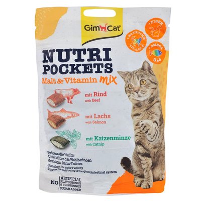 GimCat Nutri Pockets Malt & Vitamin Mix - мікс подушечок для котів G-419251/400693/419169 фото