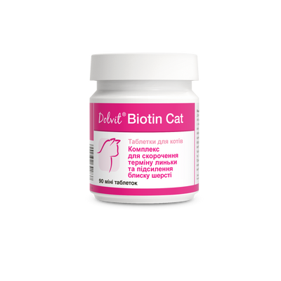 Вітаміни Dolfos Dolvit Biotin Cat - для Шкіри, Шерсті та Лактації у котів, 90 табл 191-90 фото