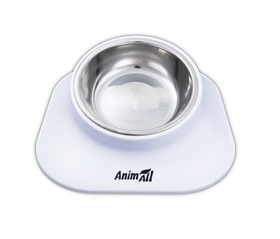 Миска AnimAll металева на підставці, колір: Білий 171752 фото