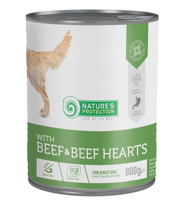 Nature's Protection Dog Adult Beef & Beef Hearts, 800г KIK45603 фото