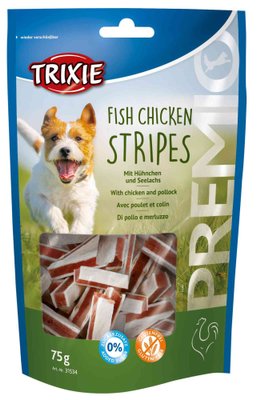 Trixie Fish Chicken Stripes - палички з Куркою та Сайдою для собак, 75г TX-31534 фото