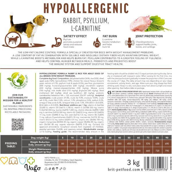 Brit Care Hypoallergenic Weight Loss with Rabbit, 12кг 172225 фото