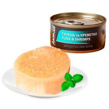 AnimAll Tuna & Shrimp Jelly Cans - Кусочки тунца и креветки в желе для кошек, 85г 168329 фото
