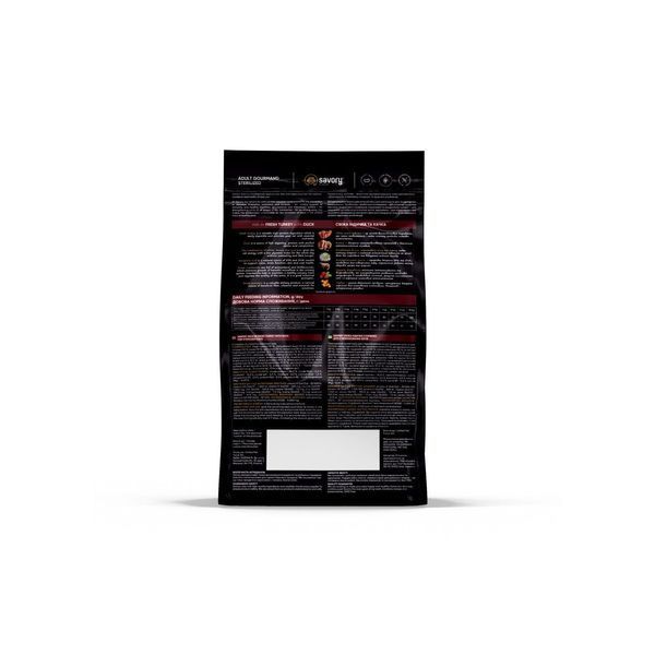 Savory Adult Cat Steril Fresh Turkey & Duck, 0,4кг 31584 фото