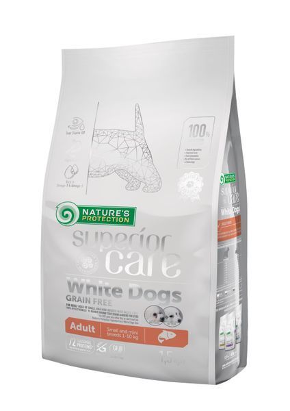 Nature's Protection Superior Care White Dog Grain Free Adult Small and Mini Breeds Salmon, 1,5кг NPSC45834 фото Nature's Protection Superior Care White Dog Grain Free Adult Small and Mini Breeds Salmon, 1,5кг NPSC45834 фото