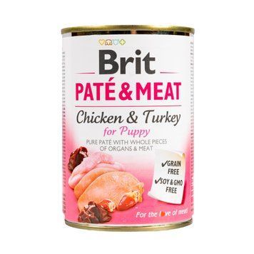 Brit Care Puppy Pate & Meat Chicken and Turkey Cans, 400г 100862/100079/0335 фото