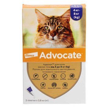 Упаковка крапель Advocate Cat Spot-On для котів вагою 4-8 кг, поштучно