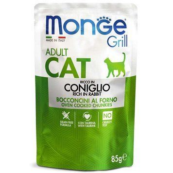MonGe Cat Grill Rabbit Jelly &mdash; Кусочки кролика в желе для кошек, 85г 70013611 фото