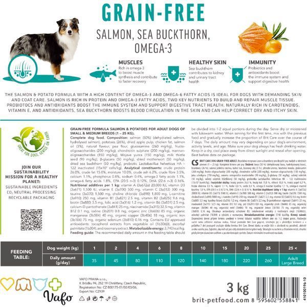 Brit Care Grain Free Adult Salmon & Potato, 1кг 172196 фото