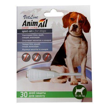 AnimAll VetLine Dog Spot on - Краплі протипаразитарні для собак вагою від 10 до 20кг 60883 фото