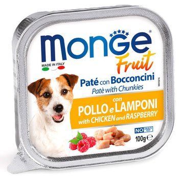 MonGe Fruit Dog with Chicken and Raspberry Cans, 100г 70013215 фото