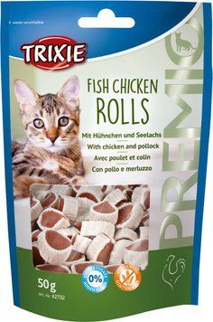 Trixie Premio Fish Chicken Rolls - Ласощі з Куркою та Сайдою для котів, 50г TX-42702 фото