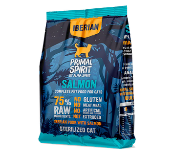 Купуй сухий корм Primal Spirit Cat Iberian Salmon 1 кг &mdash; збалансоване харчування для котів з лососем!