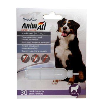 AnimAll VetLine Dog Spot on - Краплі протипаразитарні для собак вагою від 30 до 40кг 65929 фото