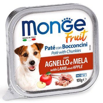 MonGe Fruit Dog with Lamb and Apple Cans, 100г 70013222 фото