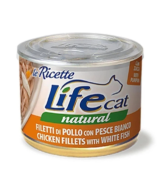 LifeCat LeRicette Chicken & White Fish - Курка та Біла Риба в соусі для котів, 150г 102411 фото