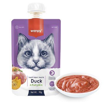 Wanpy Cat Tasty Paste Duck & Pupmkin - Крем-пюре з Качкою для котів, 90г RAC-39 фото