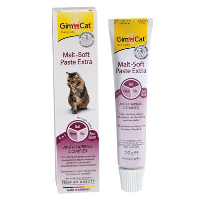 GimCat Malt-Soft Paste Extra Паста для котів для виведення шерсті зі шлунка, 20г G-407081/417912 фото