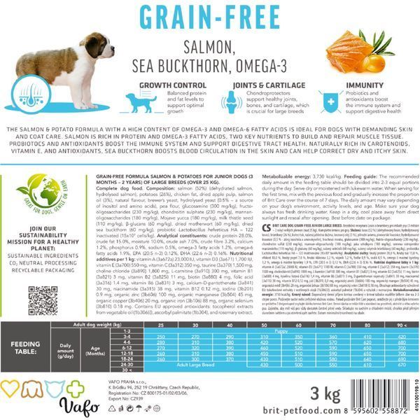 Brit Care Grain Free Junior Large Breed Salmon, 12кг 172201 фото