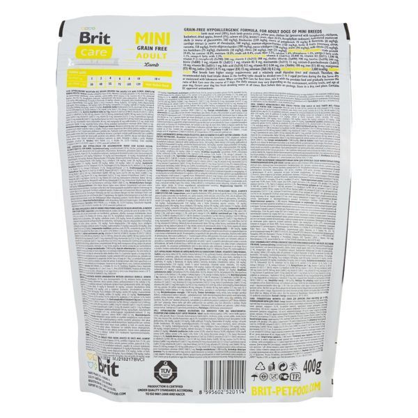 Brit Care Grain Free Mini Breeds Adult Lamb на Вагу 170772/0121_1 фото