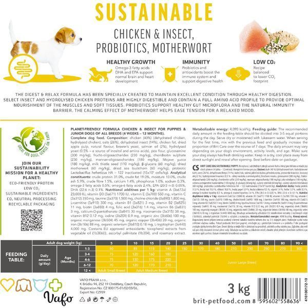 Brit Care Sustainable Puppy with Chicken and Insect, 1кг 172169 фото