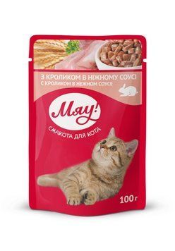 Мяу влажный корм для кошек с Кроликом в нежном соусе, 85г B2250501 фото