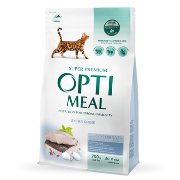 Optimeal Cat Adult with Cod Fish, 0,7кг 36444 фото