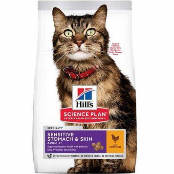 Hill's SP Feline Sensitive Stomach & Skin Adult with Chicken, 0,3кг 604074 фото