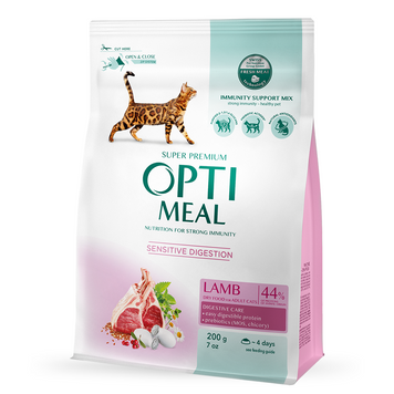 Optimeal Cat Adult Sensitive with Lamb, 4кг 90560 фото