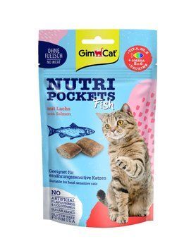 GimCat Nutri Pockets Fish Salmon - подушечки з Лососем для котів, 60г G-419626 фото