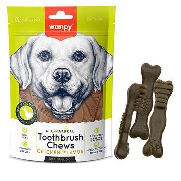 Wanpy Dog Snack Toothbrush Chews Chicken - жувальні кісточки з Курки для собак, 100г DB-13 фото