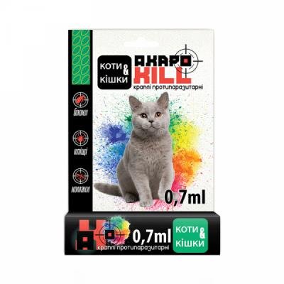 АкароКілл краплі протипаразитарні для котів вагою до 5кг UZV78002 фото