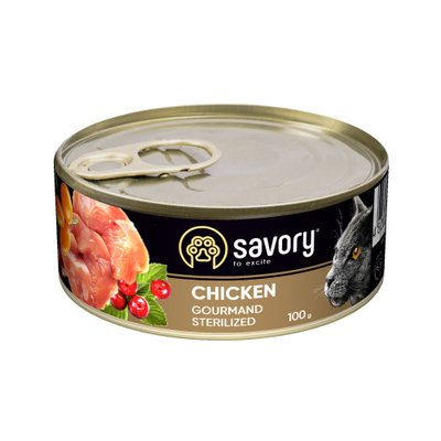 Savory Cat Adult Sterilized Chicken, 100г 30747 фото