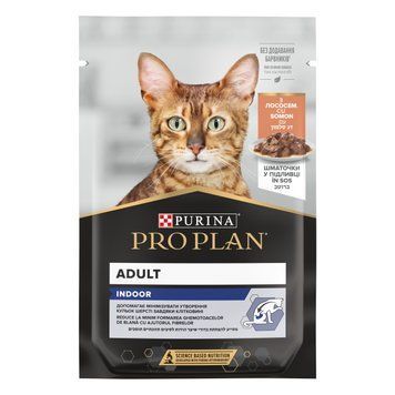 Pro Plan Cat Indoor Salmon - Шматочки з Лососем для домашніх котів, 85г 92630 фото