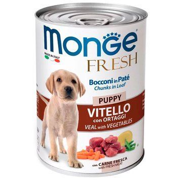 Monge Fresh Puppy Veal with Vegetables Cans, 400г 70014441 фото