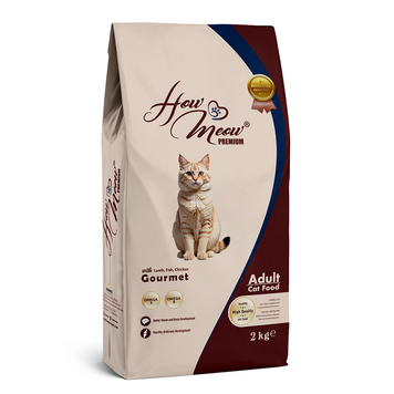 How Meow Gourmet Cat Adult - Сухий корм з Ягням, Куркою та Рибою для котів, 2кг 181191 фото
