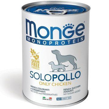 Monge Monoprotein Dog Solo Chicken Cans, 400г 70014212 фото