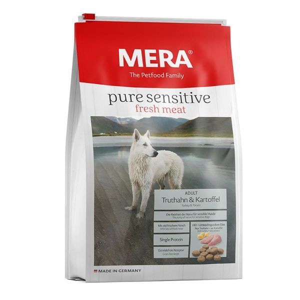 Зберігання корму Mera Pure Sensitive Turkey & Potato на вагу &mdash; свіже, герметичне пакування для збереження користі. Купуйте якість для свого пса!