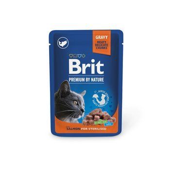 Brit Premium Кусочки Лосося в соусе для стерилизованных кошек, 100г 111833 фото