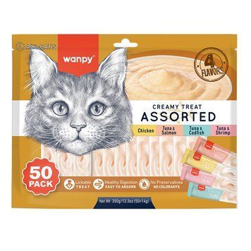 Wanpy Creamy Treat Mix - Мікс рідкіх ласощів для котів, 50*14г RAC-MIX фото