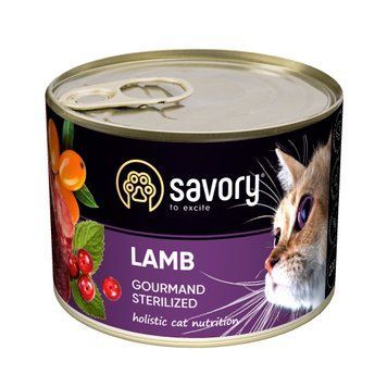 Savory Cat Sterilized Lamb Pate Cans, 200г 30723 фото