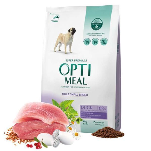 Optimeal Dog Adult Small with Duck, 1,5кг 36236 фото