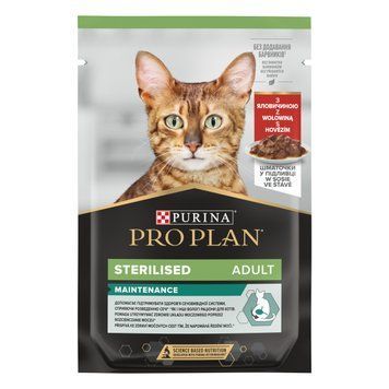 Pro Plan Adult Sterilised Beef - Шматочки з Яловичиною для кастрованих котів, 85г 92883 фото