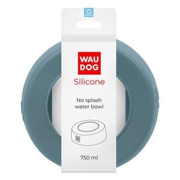 Обирай миску-непроливайку WauDog Silicone 750 мл сірого кольору &mdash; зручність для собак і котів!
